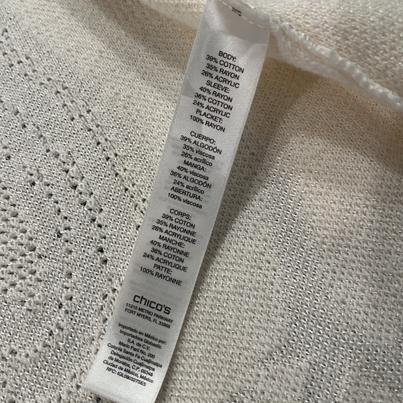 Chico’s Cream Off White Duster-longline Length Cardigan - Picture 8 of 12